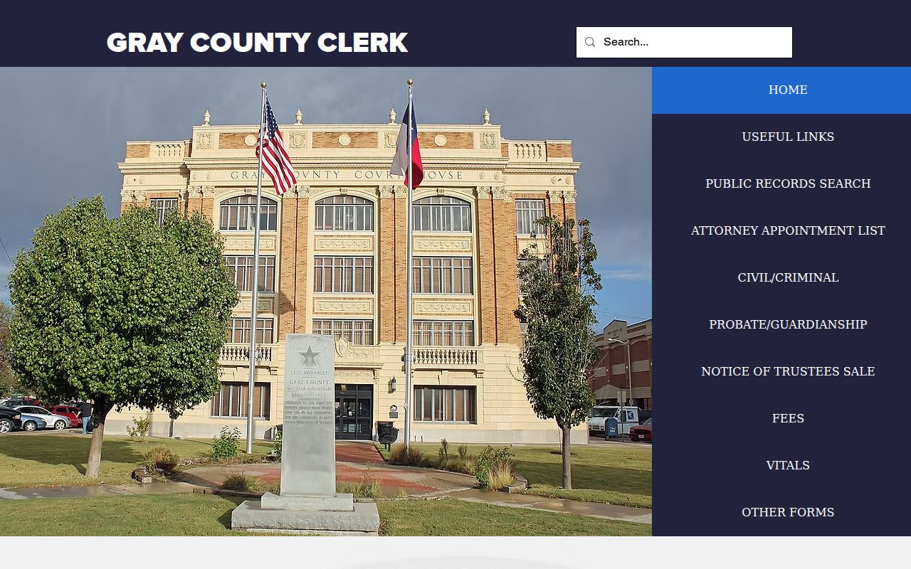 Gray County warrant search County Clerk contact and request route
