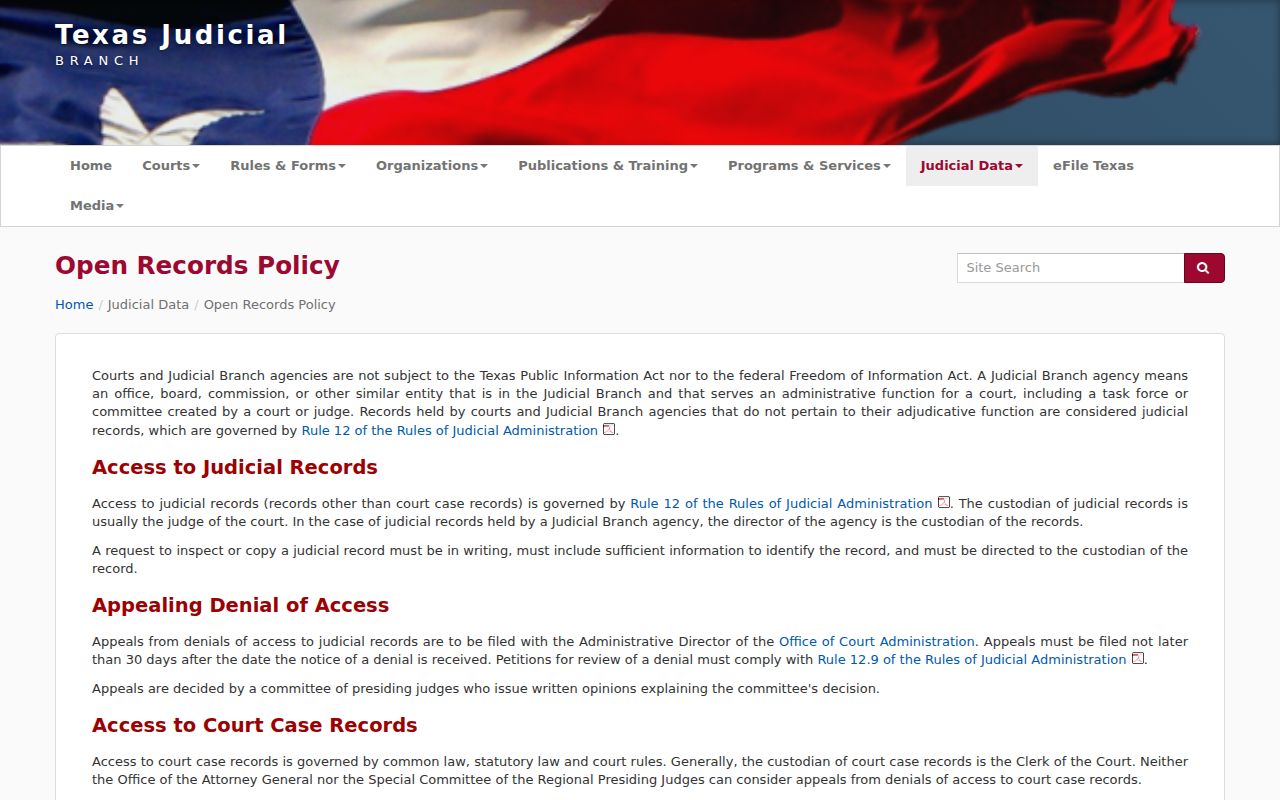 Gray County warrant record access: Texas court public-record policy