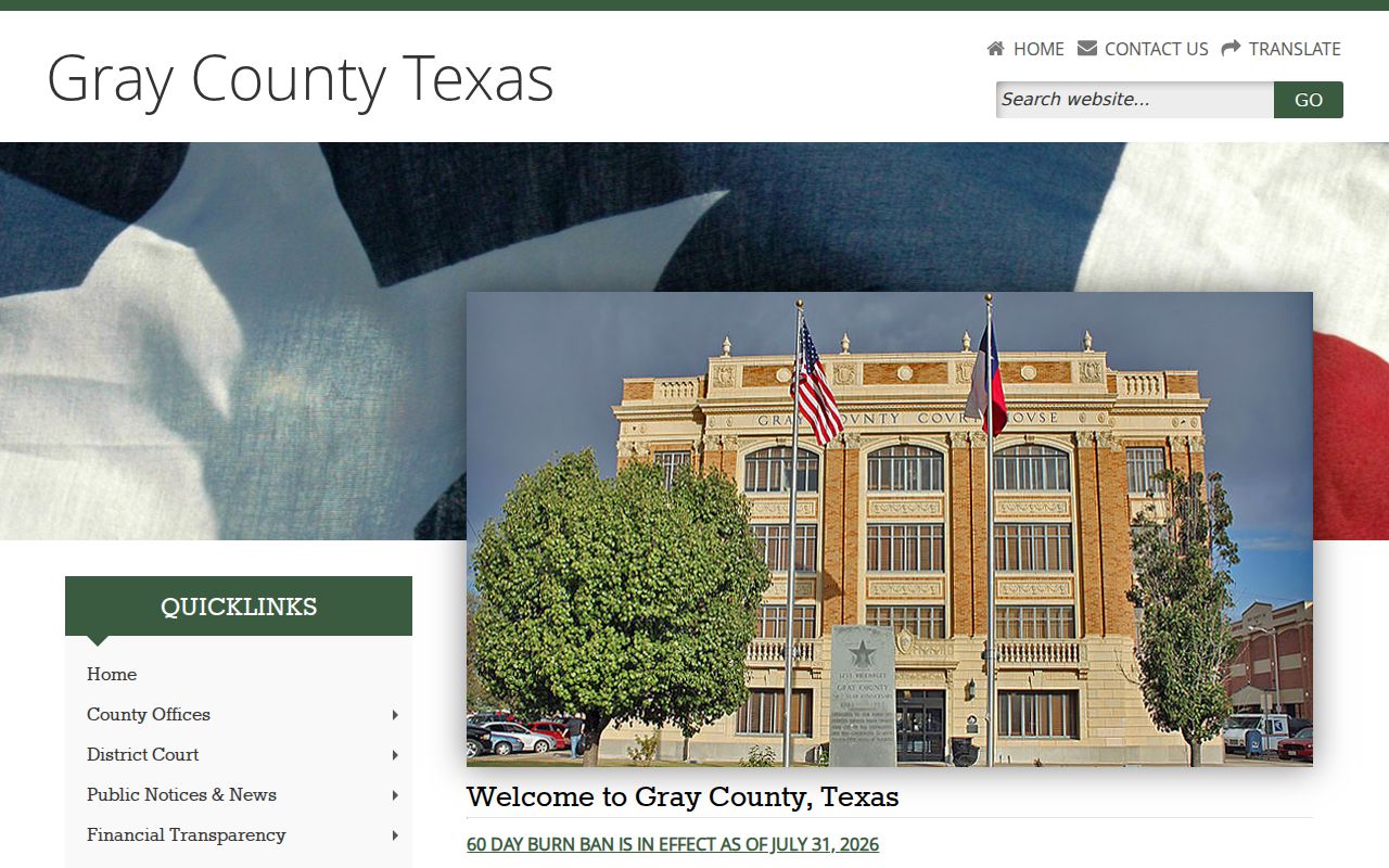Gray County warrant records county office directory